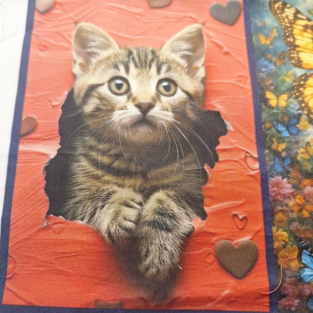 ねこパネル生地　ハンドメイド