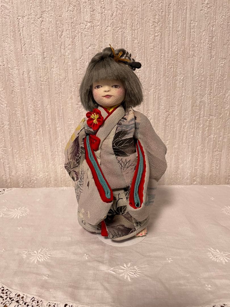 創作人形⑤（ちりめん使用） アンティーク着物 日本人形 ハンドメイド 女の子