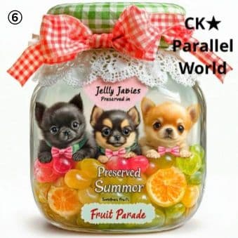 ハンドメイド　オーダー受付ページ　♡Jelly Jar 瓶詰め　チワワ　パネル♡