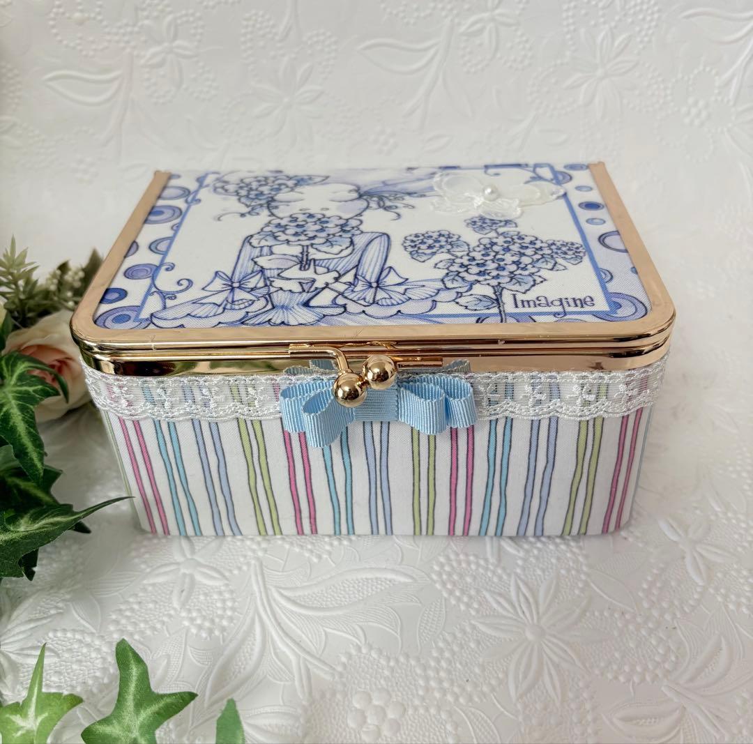 ロラライハリス☆ハンドメイド がま口BOX ブルーレディ