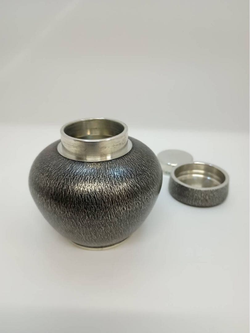 浪華 錫半造 茶器揃 共箱付 煎茶道具一式 急須 茶壷 茶托5客 廃業希少