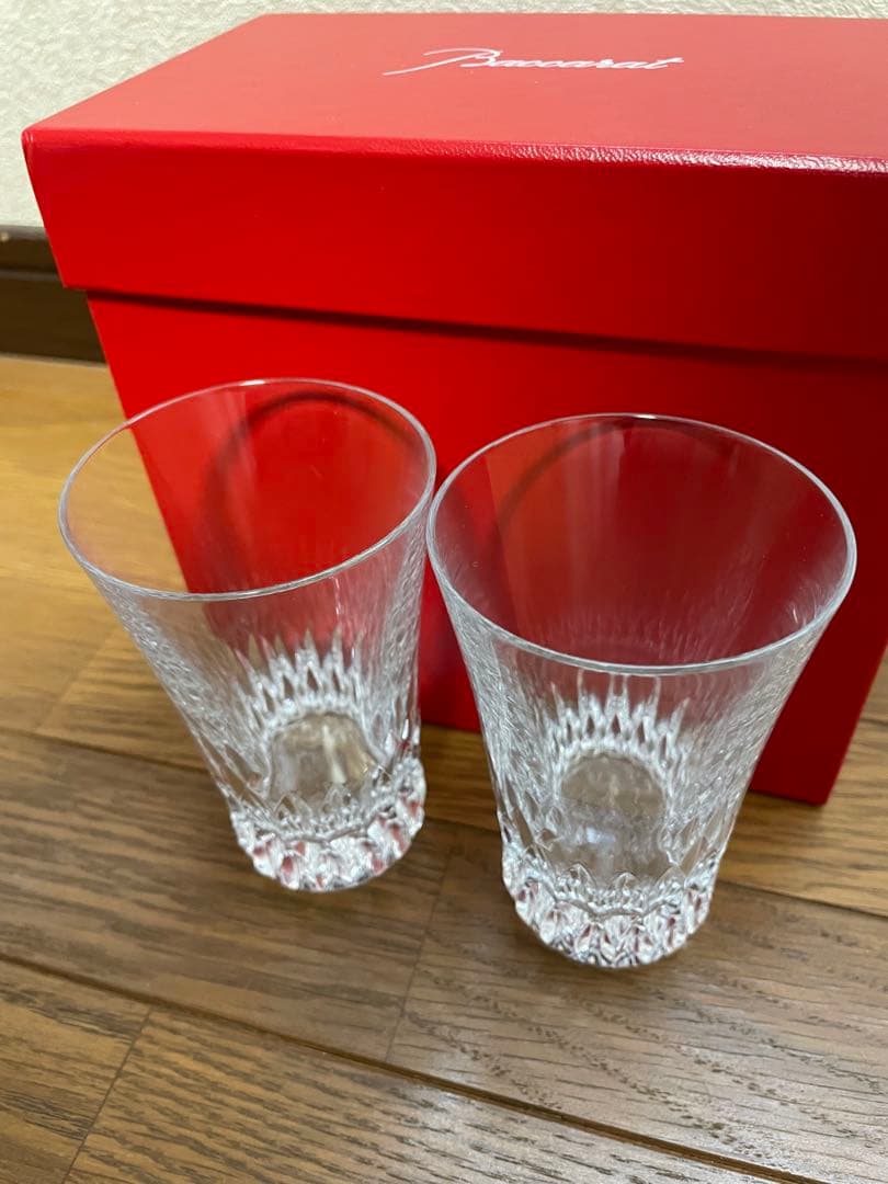 【Baccarat】 ペアグラス 高さ約12cm【新品未使用】