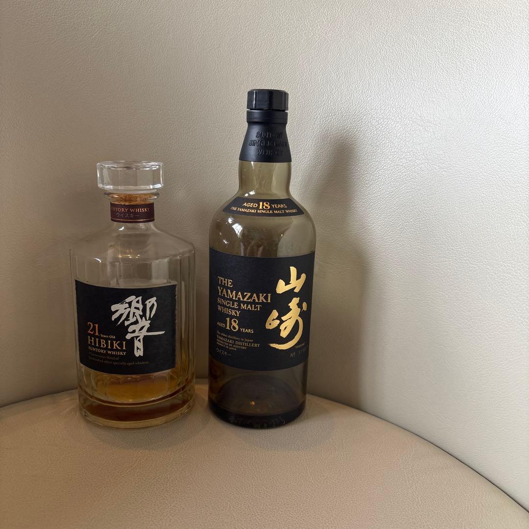 【値下げ・まもなく廃棄】【空瓶・未洗浄】響 21年 & 山崎 18年 セット