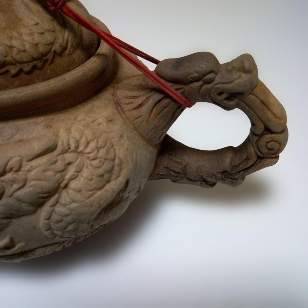 中国古玩　朱泥　獣口急須