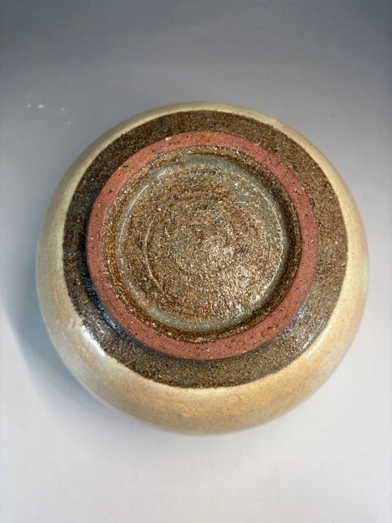 【中古品】茶道具　奥村考山造　粉引水指（共箱）