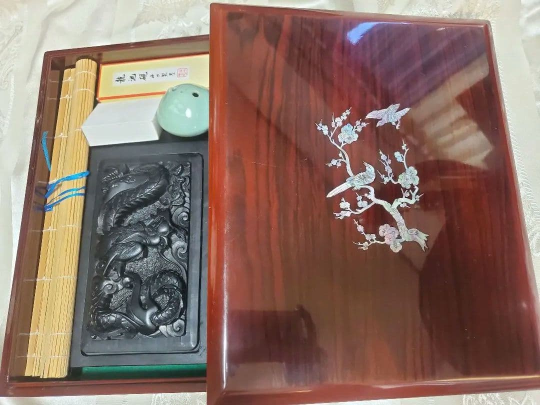 【お値下げ可能】螺鈿硯箱一式　書道　習字セット