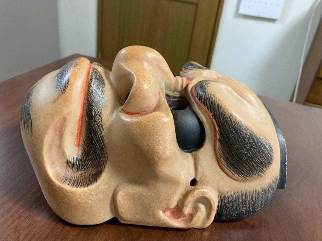 能面　木彫り　手作り