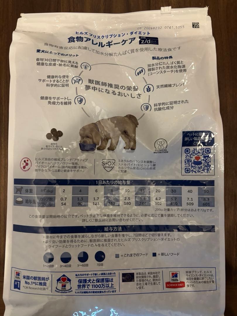 新品Hill's Prescription Diet z/d 小粒　3kg