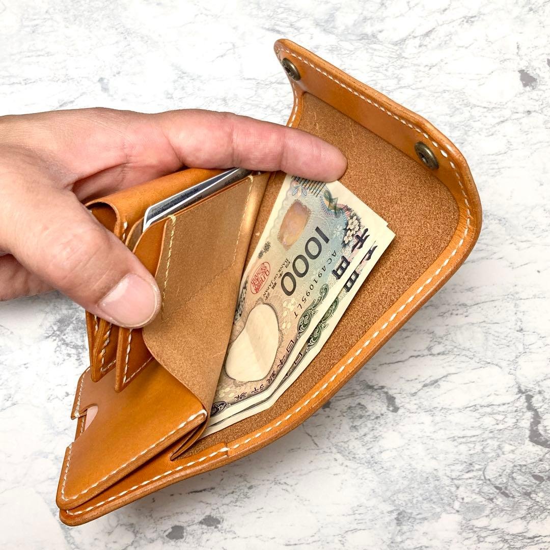 栃木レザー コンパクト財布 本革 ミニウォレット キャメル メンズ レディース