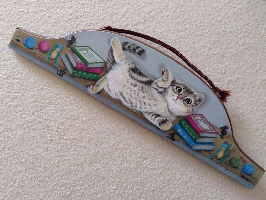 トールペイント作品：くつろぐネコちゃん