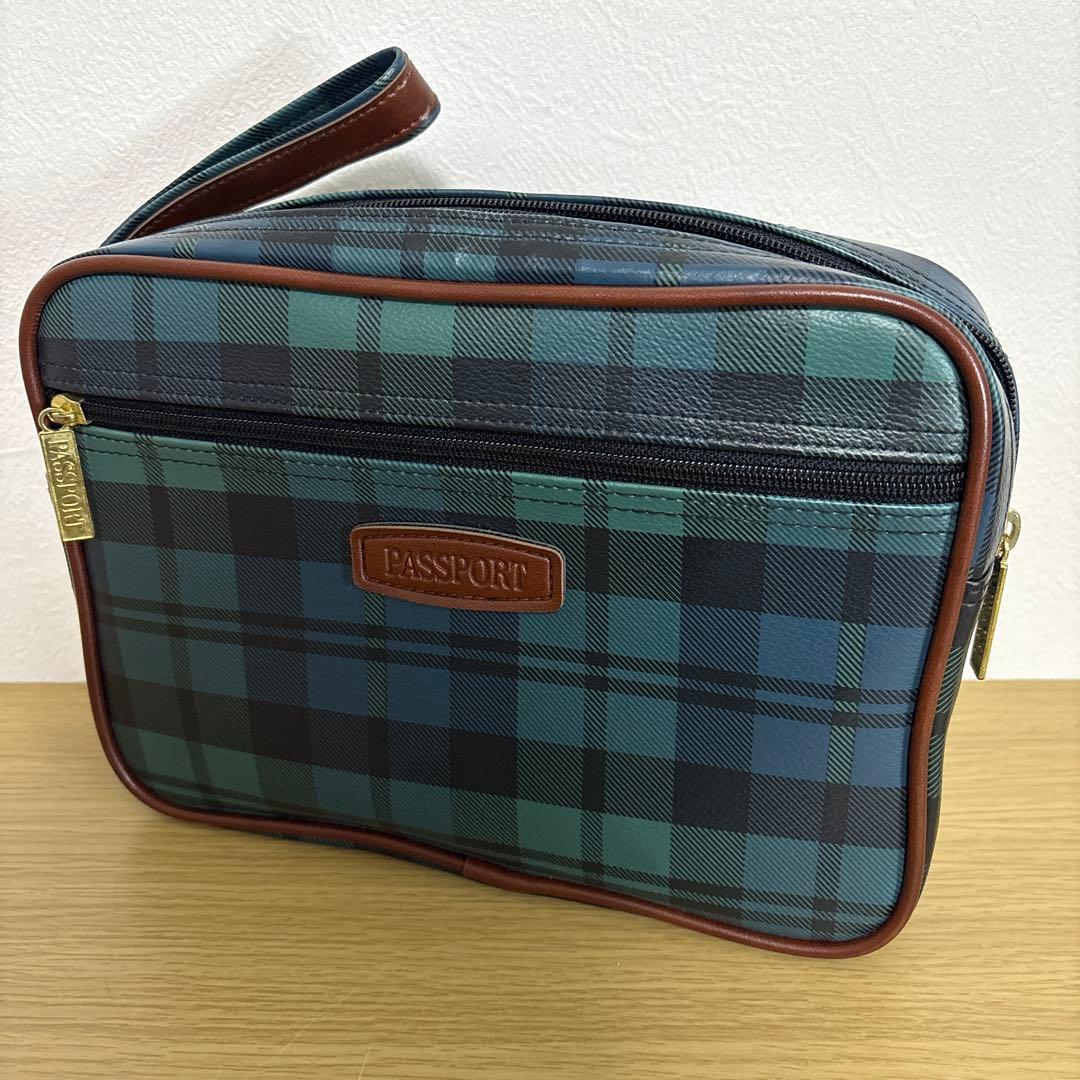 【未使用品】 PASSPORT チェック柄 ボストンバッグとポーチ