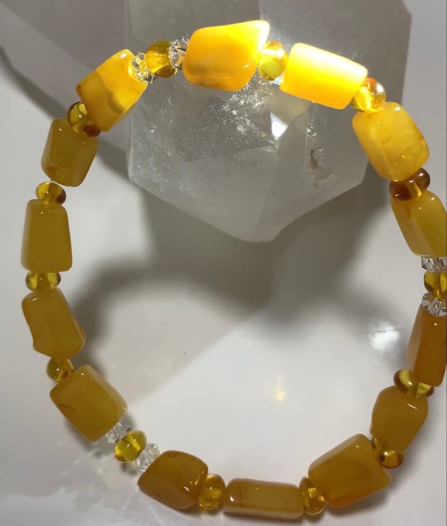 ⭐️希少⭐️天然もの⭐️ 蜜蝋アンバー　ハニーアンバー　バルト海産　ブレスレット