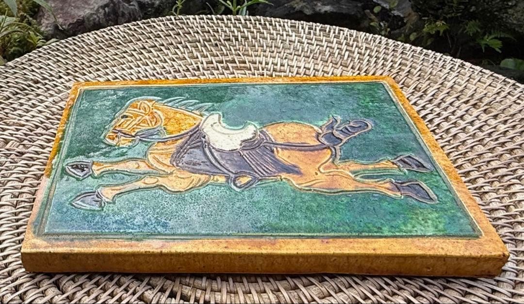 馬の浮き彫り 陶器装飾品 ヴィンテージ　⑤ 午年　縁起物