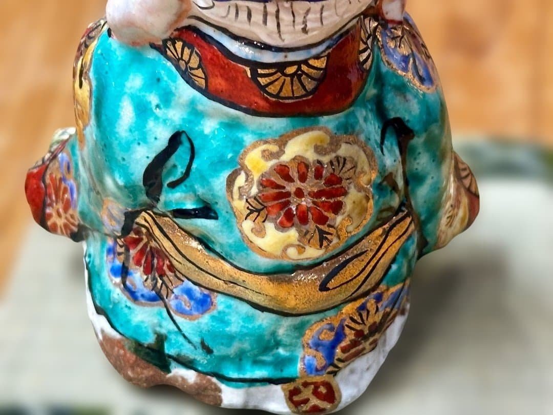 新品　和田一人作　寿老人　七福神　置物　畳表札付き　縁起物　陶器　プレゼント