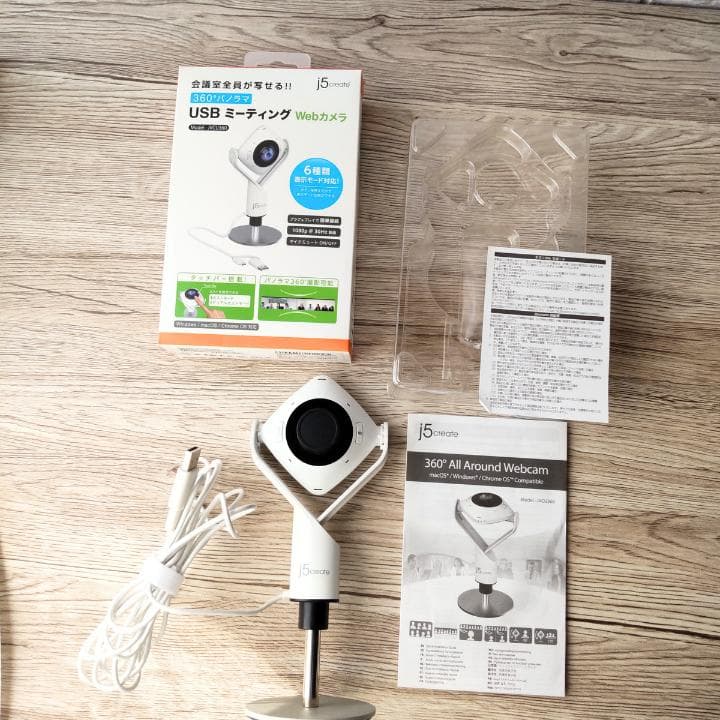 中古　Webカメラ　j5createの360度 USBーCとA 両対応1080p