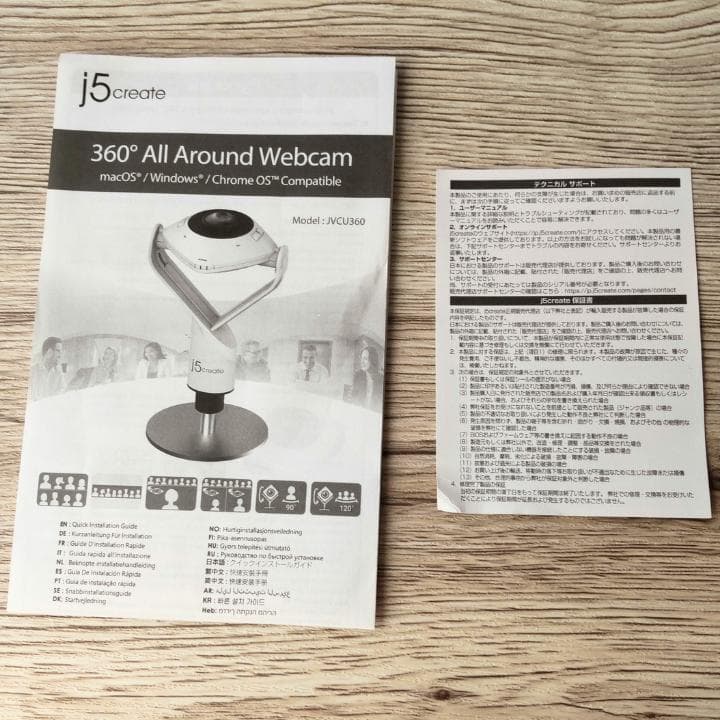中古　Webカメラ　j5createの360度 USBーCとA 両対応1080p