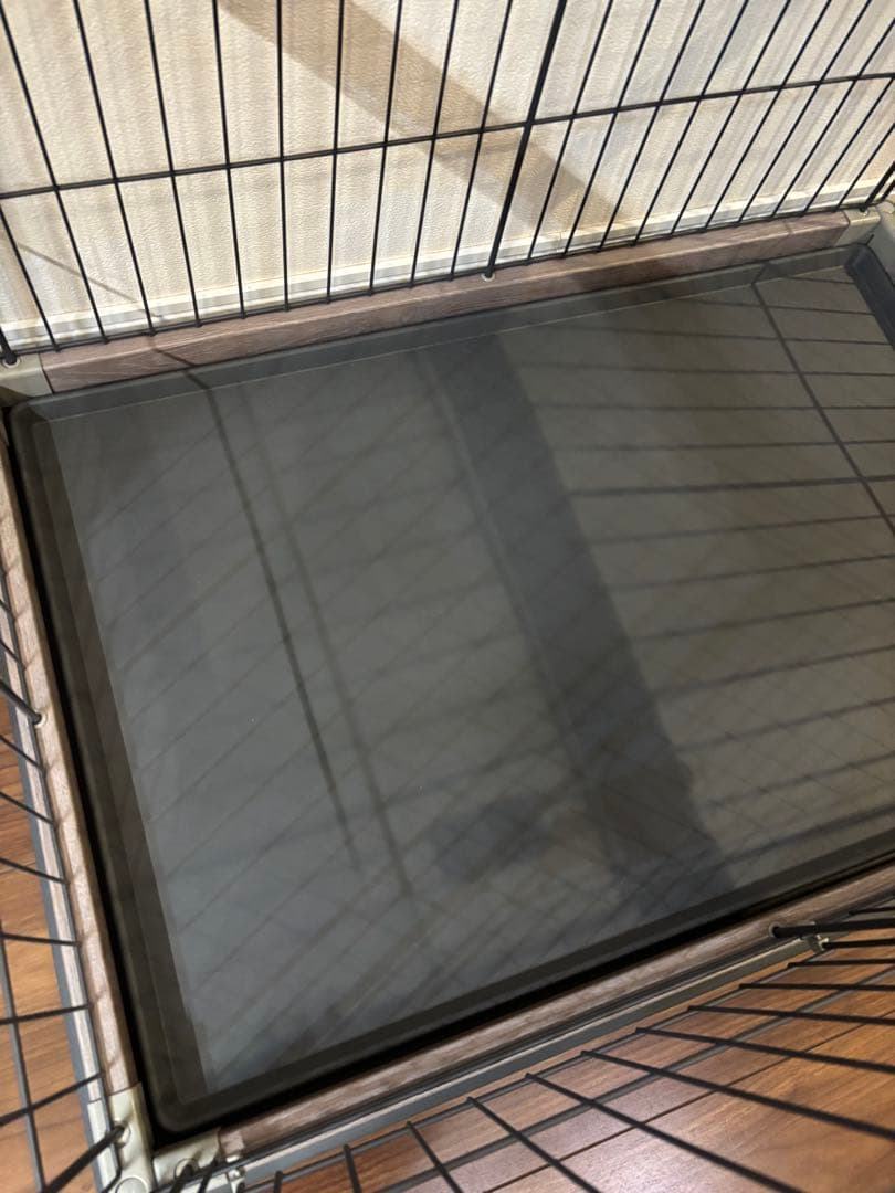 犬用　ウッディサークル　屋根付き　アッシュグレー