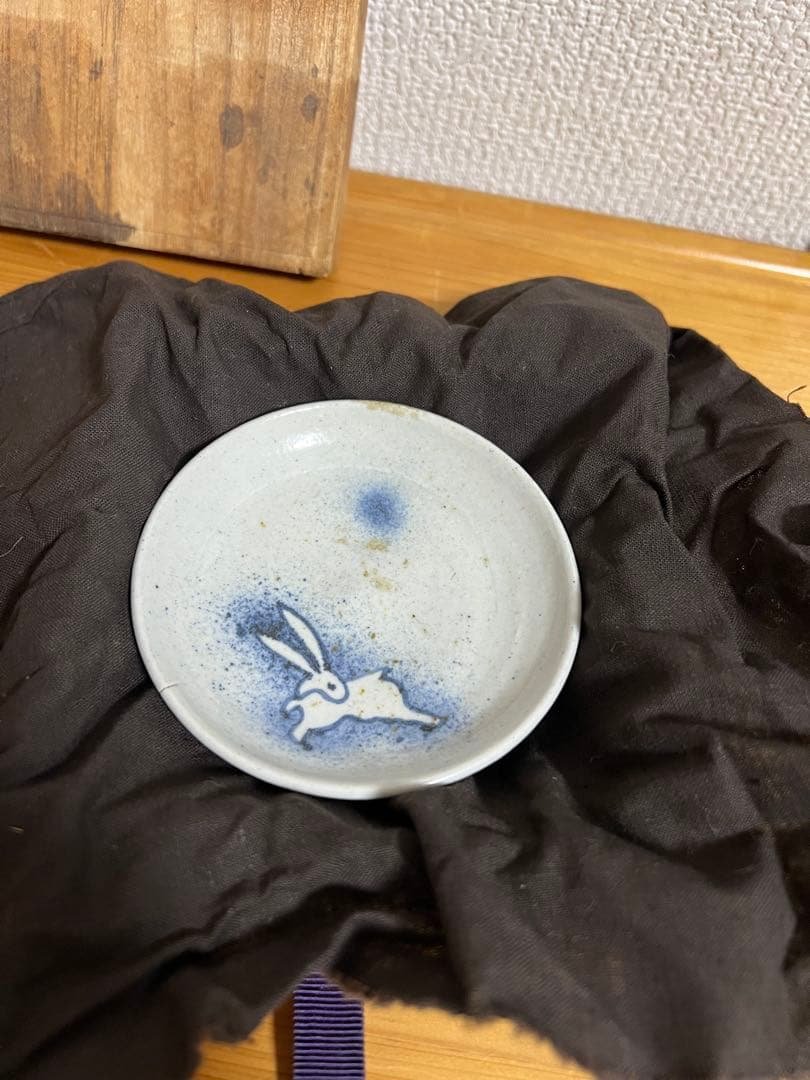 古伊万里染付お兎文小皿