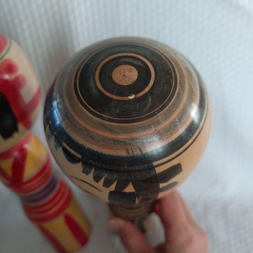【名工】弥治郎系 伝統こけし 新山久城 高さ約25cm 味わい深いヴィンテージ品