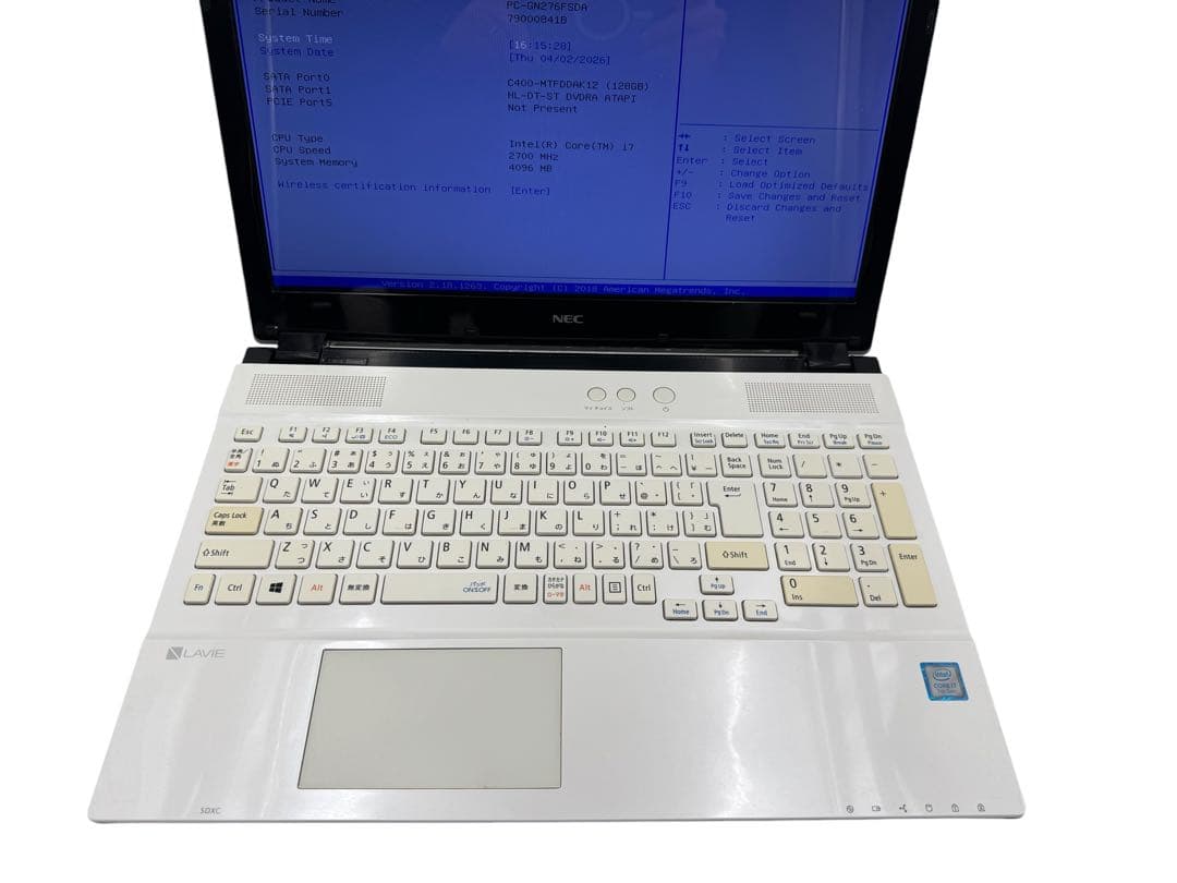 NECノートPC★ジャンク★7世代❗️corei7❗️ストレージ、メモリ無し